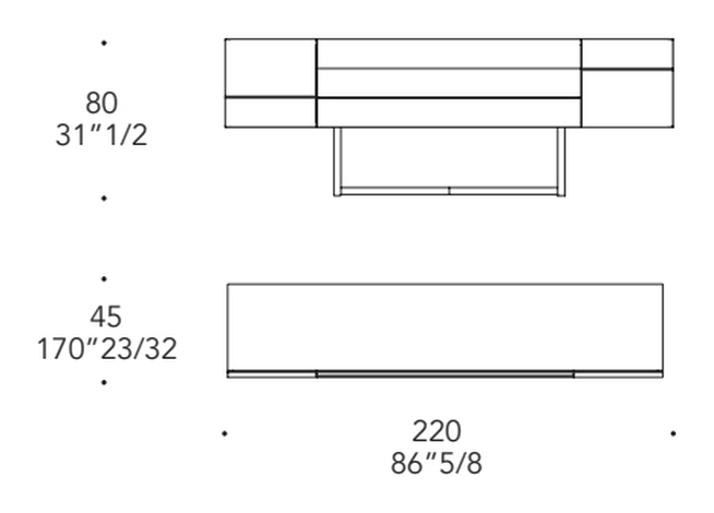Musa Buffet Sideboard by Reflex, size drawing