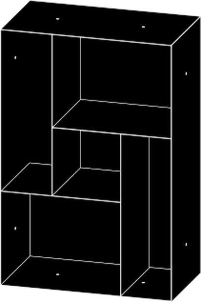 Atena Bookcase by Bontempi, size drawing: 16.31