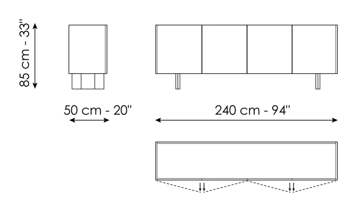 Outline Sideboard by Bonaldo, size drawing 4