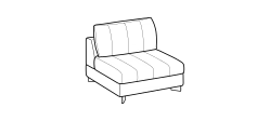 Luvon Sofa by Ditre Italia, size drawing: 1-seat central element
