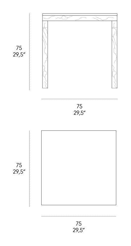 Rememberme Bistro Table by Casamania, size drawing