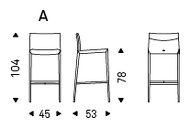 Norma ML Stool by Cattelan Italia, size drawing 1