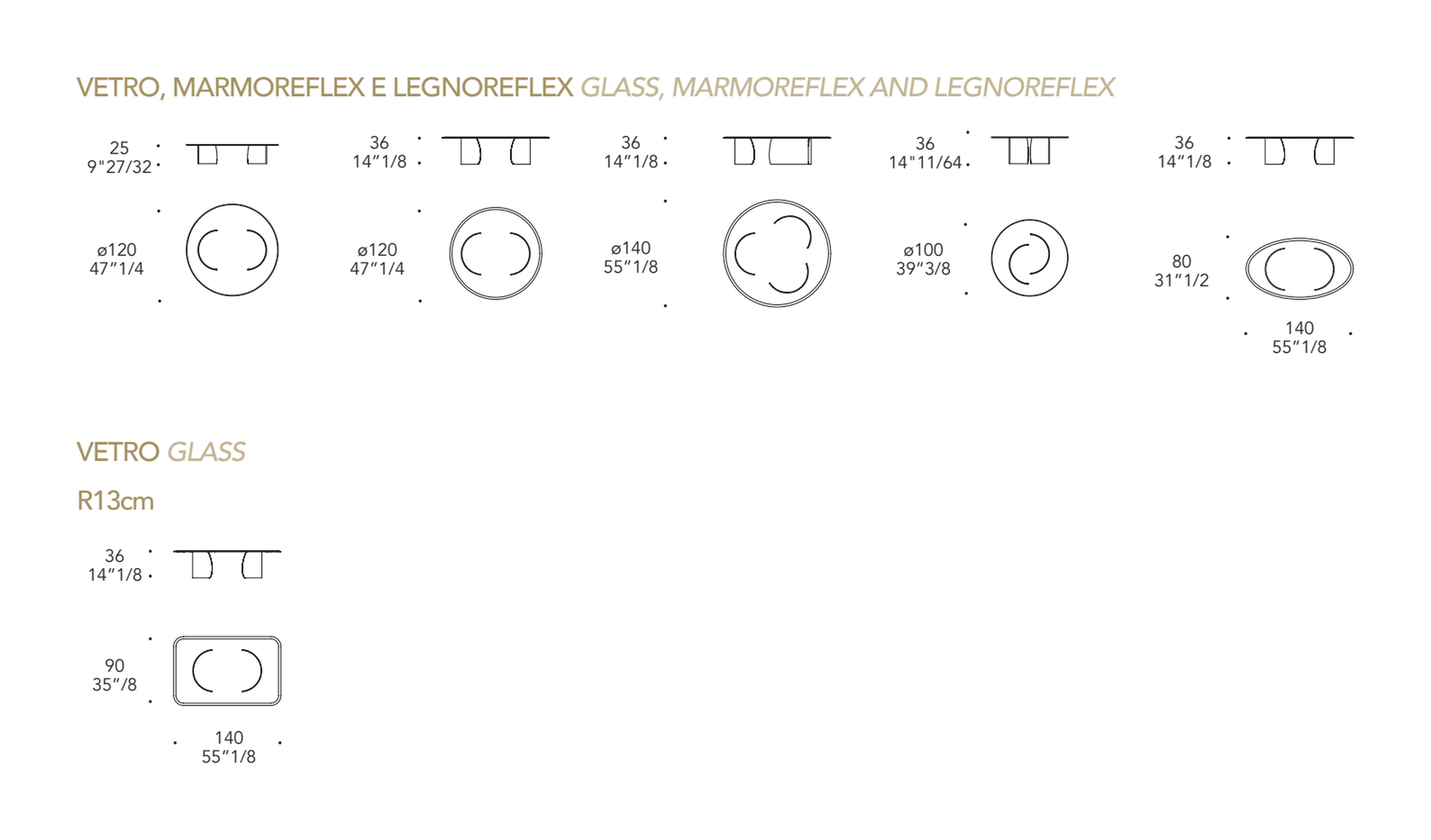 Petalo 40 Coffee Table by Reflex, size drawing