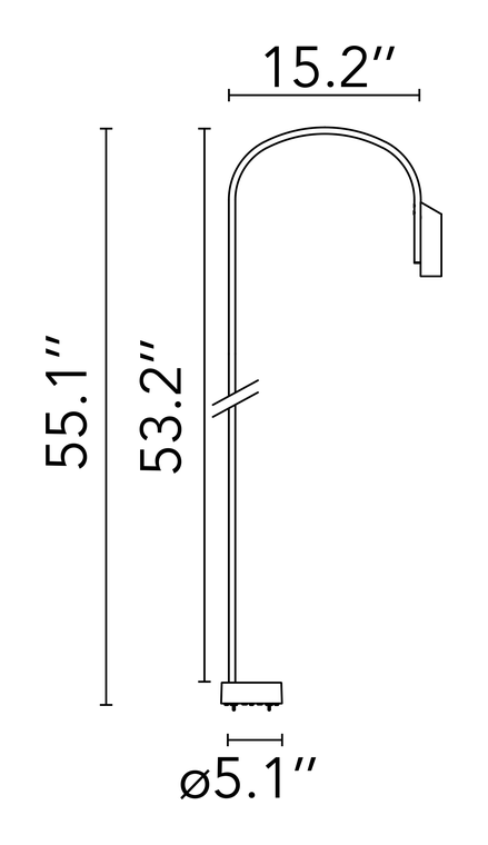 Caule Bollard Light by Flos, size drawing: Caule Bollard 3