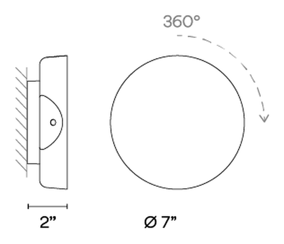 Dots Wall Lamp by Vibia, size drawing: Model 4670