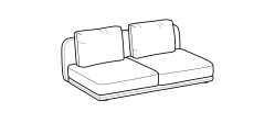Avalon Sofa by Ditre Italia, size drawing: 2-seat maxi central element