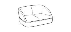 Alta Sofa by Ditre Italia, size drawing: 2-seat sofa