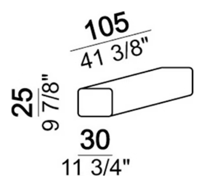 Santos Sofa by Arketipo, size drawing: Back S1