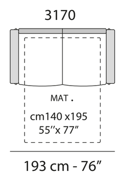 Turati Sofa Bed by Nicoline, size drawing 3