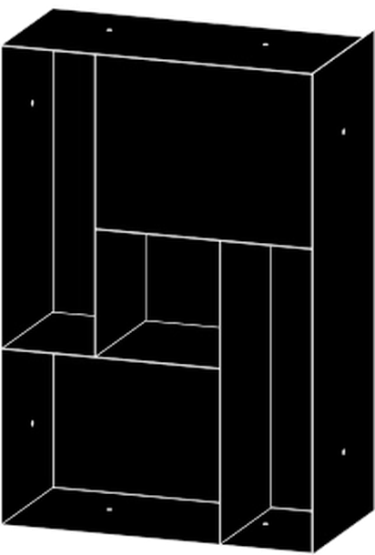 Atena Bookcase by Bontempi, size drawing: 16.32