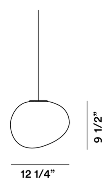 Gregg Outdoor Pendant Lamp by Foscarini, size drawing: Poly Gregg Media