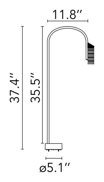 Caule Bollard Nest Light by Flos, size drawing: Caule Bollard Nest 2