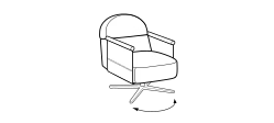 Beyl Armchair by Ditre Italia, size drawing: Swivel armchair low