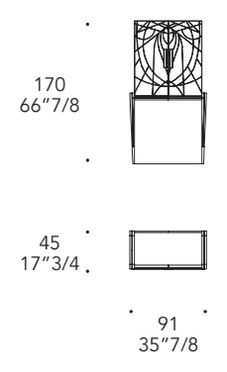 Belle Epoque Bar Cocktail Cabinet by Reflex, size drawing