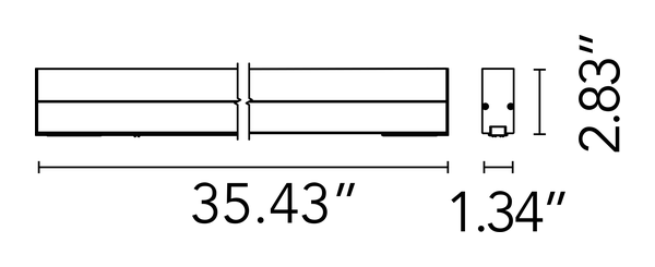Light Stripe Module, Running Magnet by Flos, size drawing: Light Stripe 900 mm