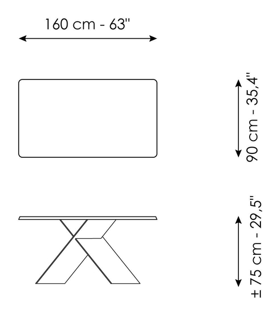 Ax Extendable Dining Table by Bonaldo, size drawing 1