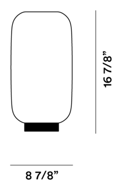 Chouchin 2 Reverse Ceiling Lamp by Foscarini, size drawing