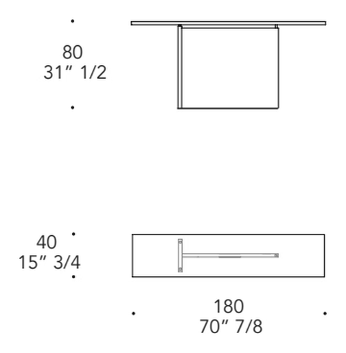 Laguna Console by Reflex, size drawing