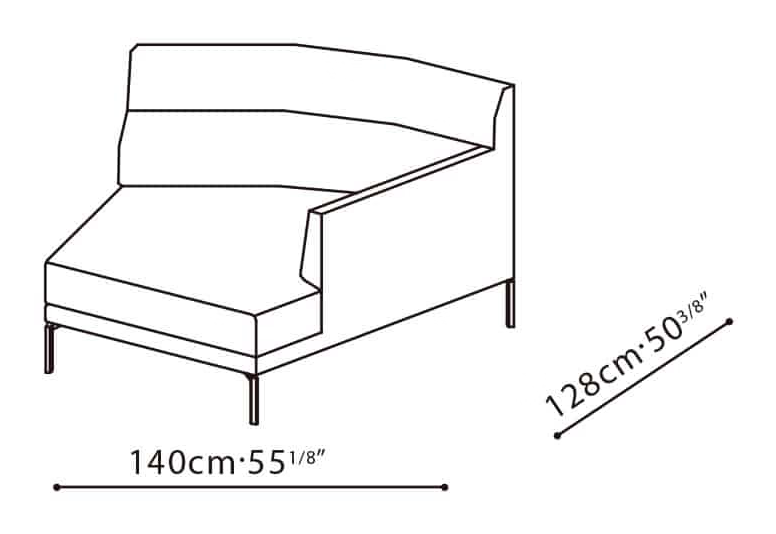 Amor-30 Sofa by Camerich, size drawing: C01F0113