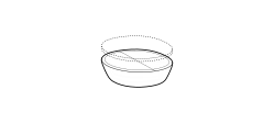 Deck Coffee Table by Ditre Italia, size drawing: Diam.90 cm round coffee table without top