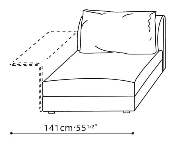 Bloom Sofa by Camerich, size drawing: C01G0107