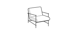 Kyo Armchair by Ditre Italia, size drawing: Armchair mix