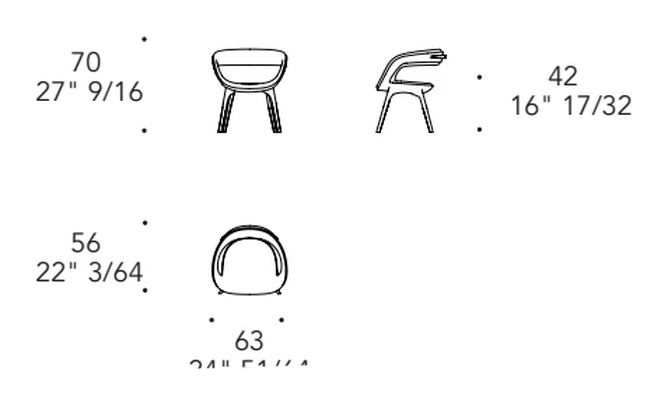 Nido Armchair by Reflex, size drawing