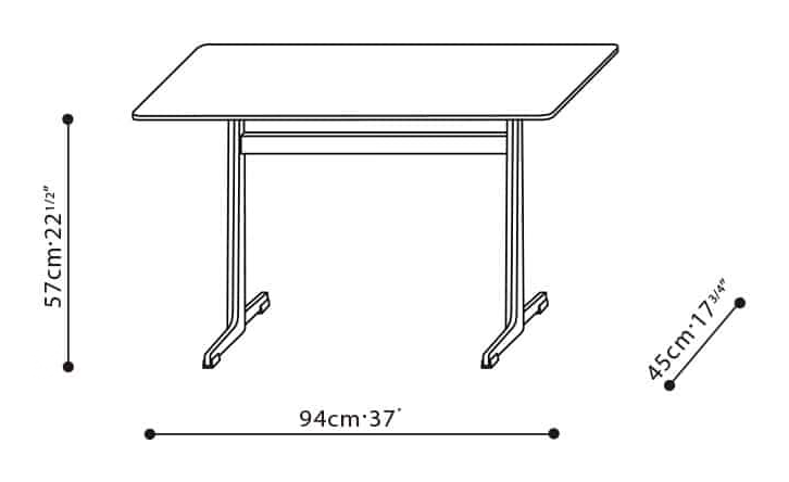 Vary Coffee Table by Camerich, size drawing: C06D1409