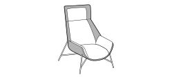 Beetle Armchair by Ditre Italia, size drawing: Armchair mix
