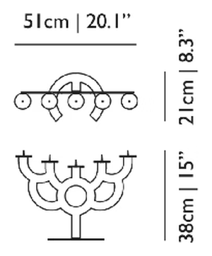 Bold Candle Holder by Moooi, size drawing: Little