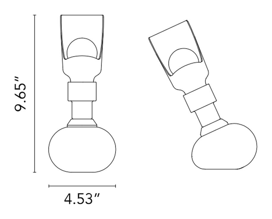 Mod. 600/Small Table Lamp by Flos, size drawing