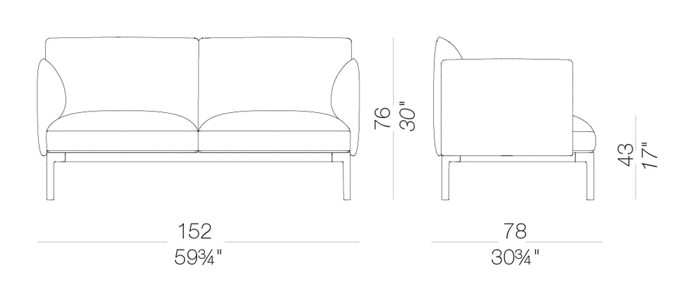Add Lounge ad171 Sofa by LaPalma, size drawing
