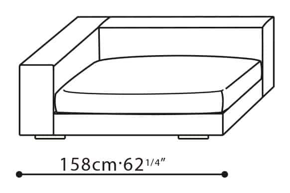 Casa Sofa by Camerich, size drawing: C0102019