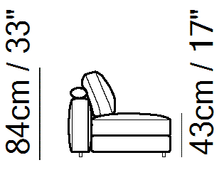 Evergreen Sectional by Natuzzi Italia, size drawing