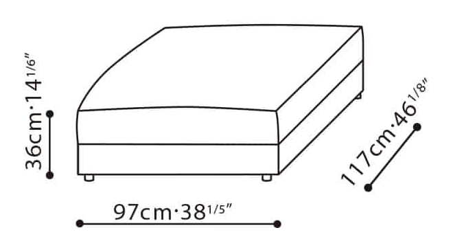 Nature Sofa by Camerich, size drawing: C01E0608