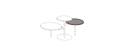 Tris Coffee Table by Ditre Italia, size drawing: Top diameter 50cm