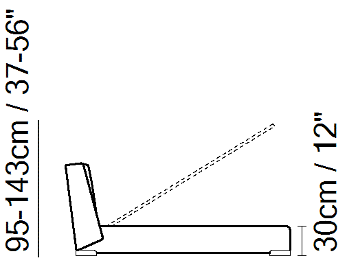 Fenice Bed by Natuzzi Italia, size drawing