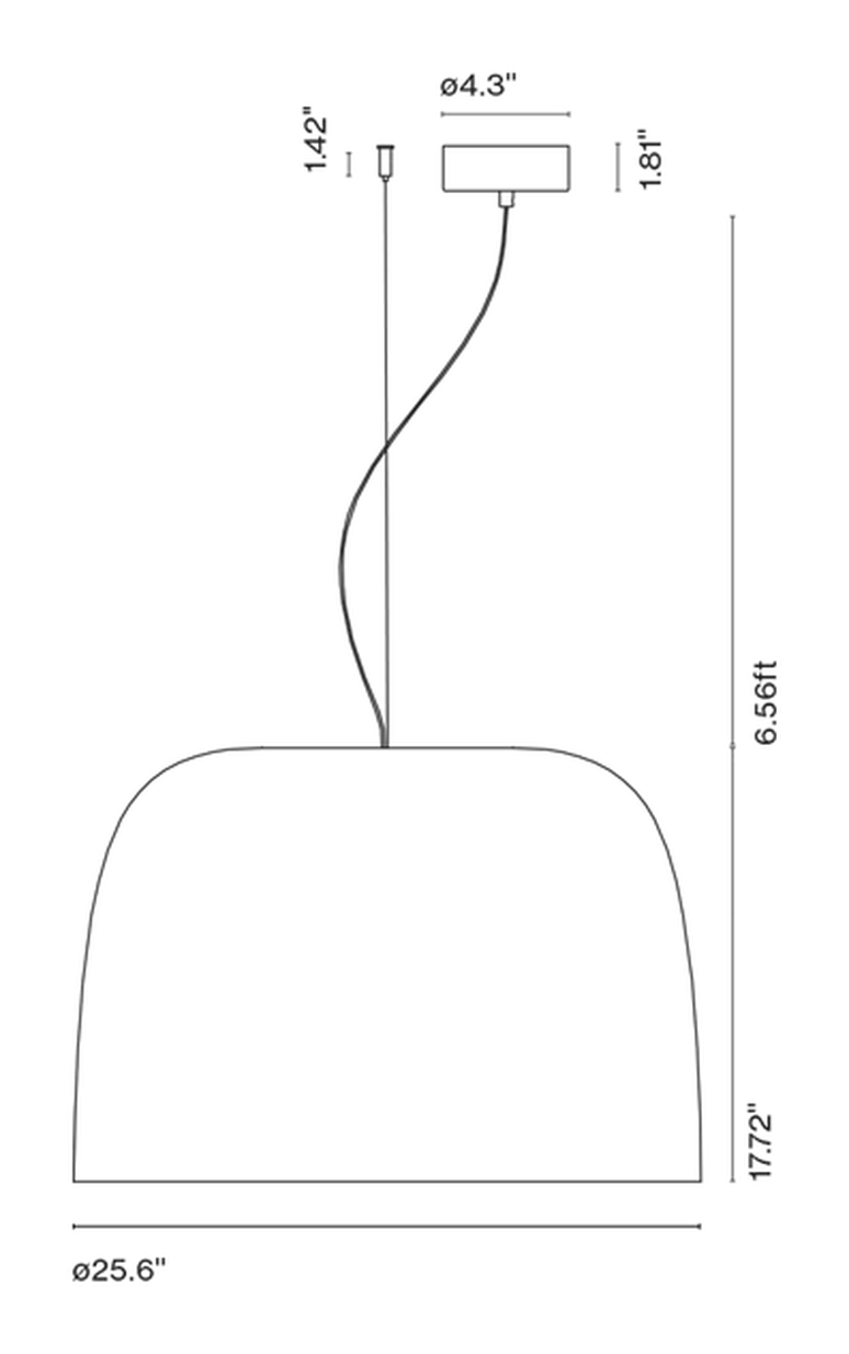 Djembé Pendant Lamp by Marset, size drawing: Djembé 65.45