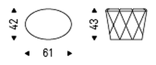 Pinko Ottoman by Cattelan Italia, size drawing