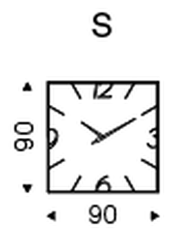 Moment Mirror Clock by Cattelan Italia, size drawing 4