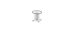Nell Coffee Table by Ditre Italia, size drawing: Small table diam. 48 glass top