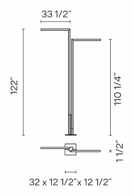 Palo Alto Outdoor Light by Vibia, size drawing: Model 4539