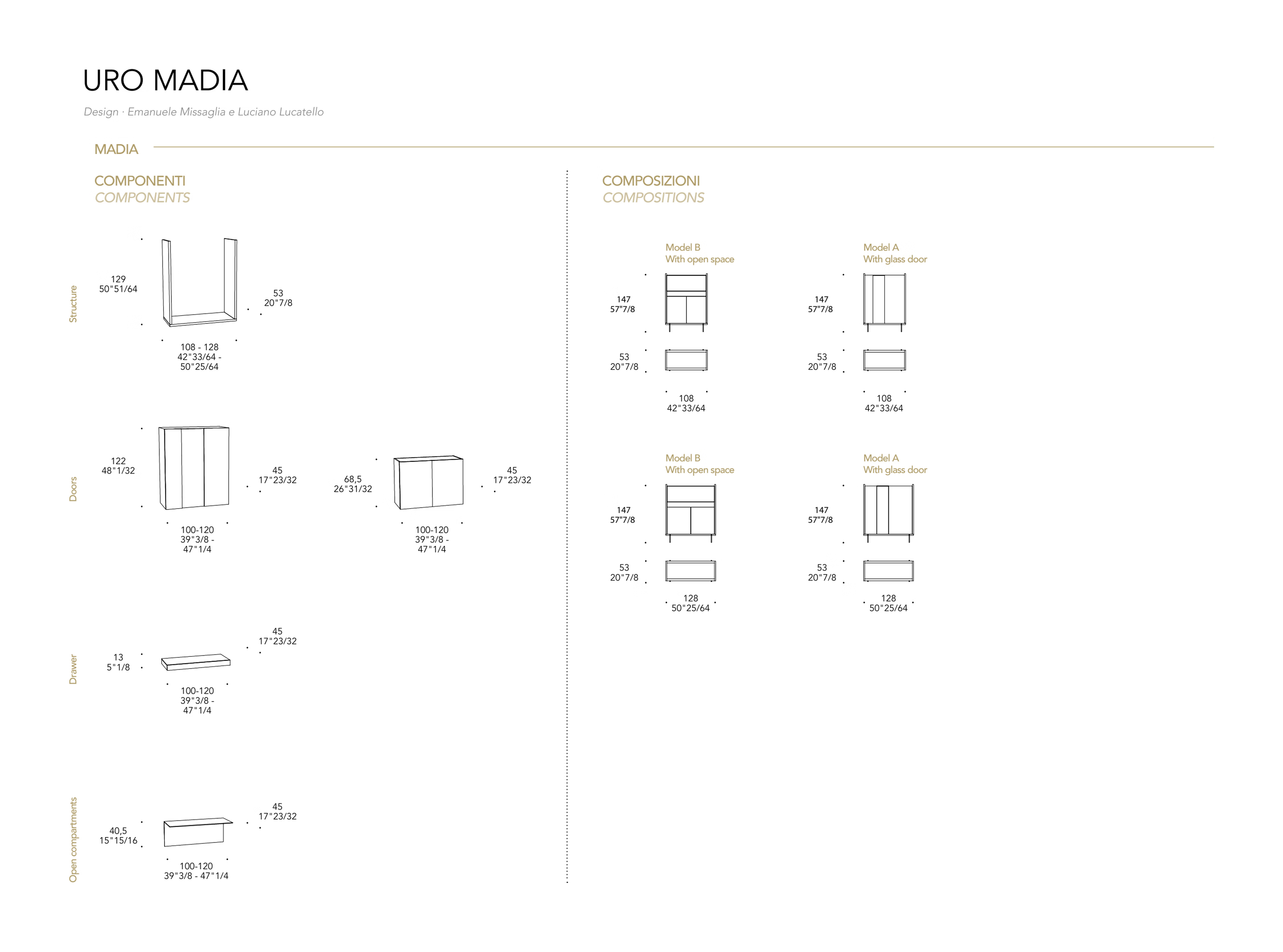 Uro Madia Sideboard by Reflex, size drawing