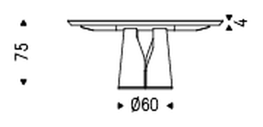Giano Dining Table by Cattelan Italia, size drawing 1