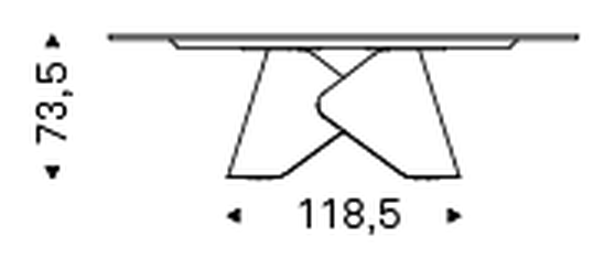Scott Keramik Dining Table by Cattelan Italia, size drawing 1