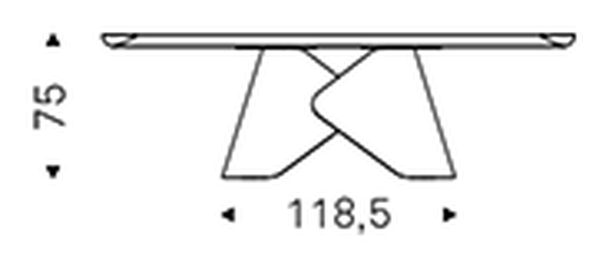 Scott Keramik Premium Dining Table by Cattelan Italia, size drawing 1