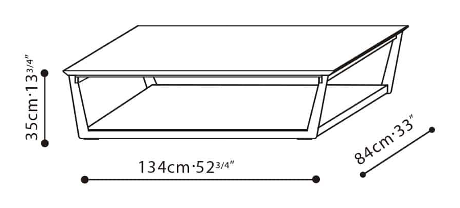 Element Coffee Table by Camerich, size drawing: C0600045