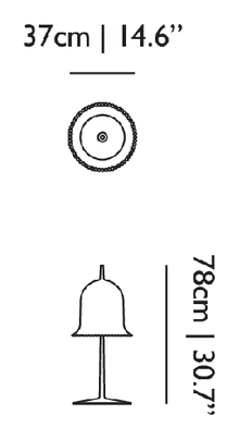 Lolita Table Lamp by Moooi, size drawing