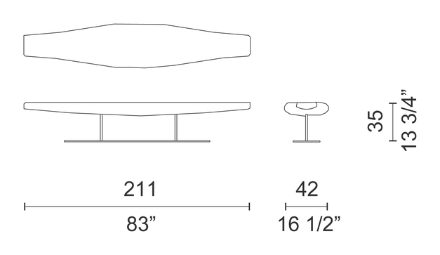 InOut Sofa by Cappellini, size drawing: IO_2TS