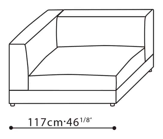 Nature Sofa by Camerich, size drawing: C01E0604